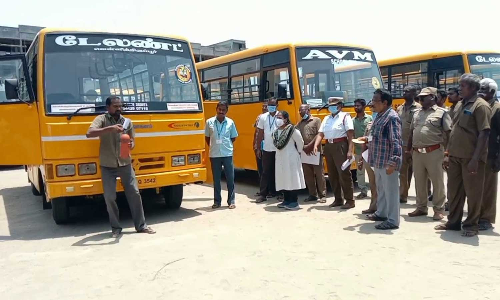 தனியார் பள்ளி வாகனங்கள் ஆய்வு