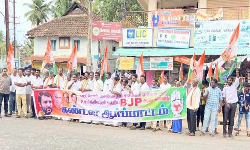 ராஜாக்கமங்கலத்தில் காங்கிரசார் ஆர்ப்பாட்டம்