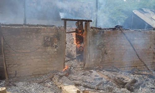 பெரியபாளையம் அருகே கியாஸ் சிலிண்டர் வெடித்து குடிசை வீடு தீப்பிடித்தது