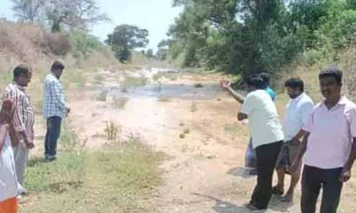 நெடுவாசல் கடைமடை பகுதிக்கு வந்தடைந்த காவிரி தண்ணீர்