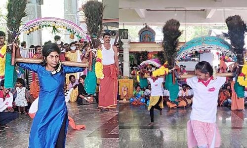 மருதமலை கோவிலில்  பால்குடம், காவடி எடுத்து வழிபாடு