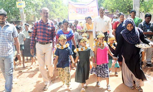 மாணவர்கள் சேர்க்கை விழிப்புணர்வு பேரணி