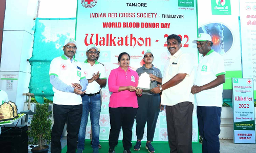 உலக ரத்ததான தின விழிப்புணர்வு நடைபயணம்