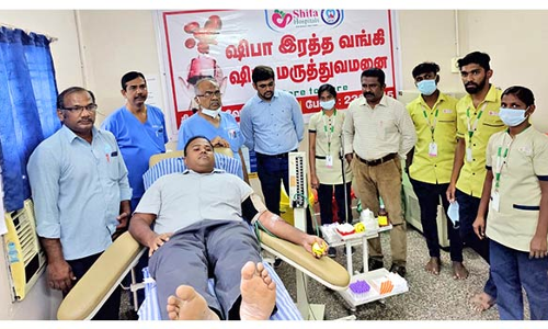 உலக ரத்ததான தினத்தை முன்னிட்டு ஷிபா மருத்துவமனையில் ரத்ததான முகாம்