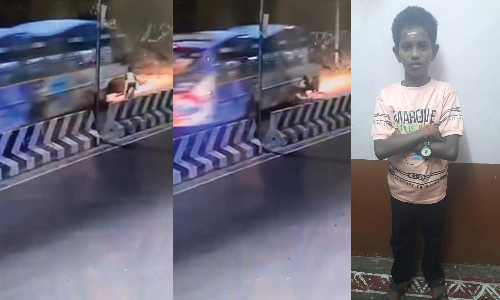 ஆரணியில் தனியார் பஸ் மோதி சிறுவன் பலி