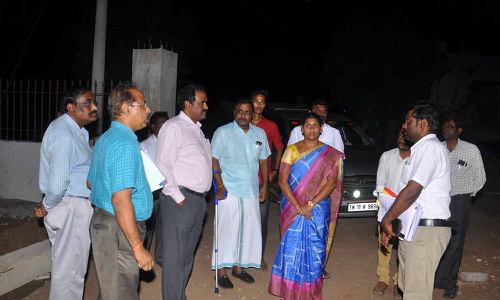 பல்லடம் நகராட்சி பகுதியில் வளர்ச்சி பணிகள் குறித்து நகராட்சிகள் இயக்குனர் ஆய்வு