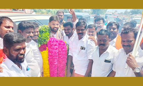 பா.ஜனதா மாநில இளைஞரணி துணைத்தலைவருக்கு உற்சாக வரவேற்பு