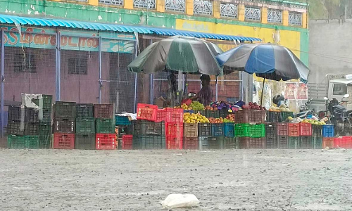 தூத்துக்குடி மாவட்டத்தில் பரவலாக மழை-செய்துங்கநல்லூர் வாரச்சந்தையில் தேங்கிய நீரால் வியாபாரிகள் பாதிப்பு