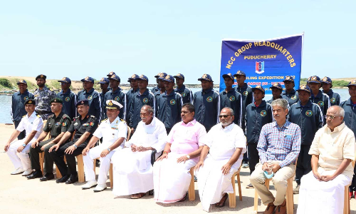 கடல் சாகச மாணவர்களுக்கு ரங்கசாமி வாழ்த்து