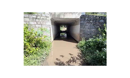 சாமல்பட்டி  அருகே   கெரிகப்பள்ளி ரெயில்வே   தரைபாலத்தை சூழ்ந்த மழை வெள்ளம்