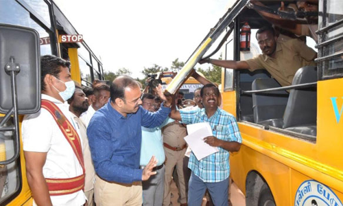 கோவையில் 1,265 தனியார் பள்ளி வாகனங்கள் ஆய்வு