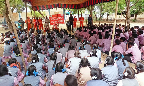 தியாகதுருகம் அருகே தேசிய பேரிடர் குறித்து அரசு பள்ளி மாணவர்களுக்கு விழிப்புணர்வு