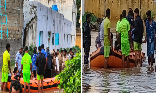 ஏரி தண்ணீர் திருப்பத்தூர் ஊருக்குள் புகுந்தது