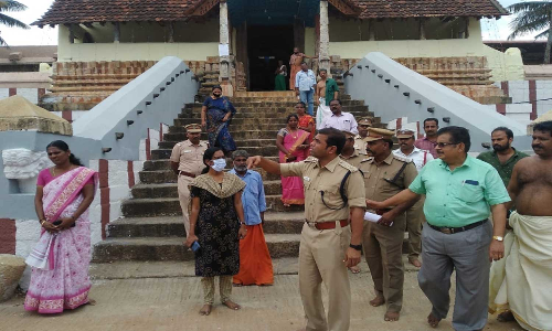 திருவட்டார் கோவிலில் கும்பாபிஷேக முன்னேற்பாடு - மாவட்ட போலீஸ் சூப்பிரண்டு ஆய்வு