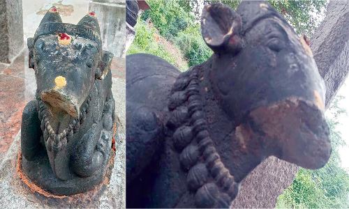 1,000 ஆண்டுகள் பழமை வாய்ந்த நந்தி சிலை சேதம்