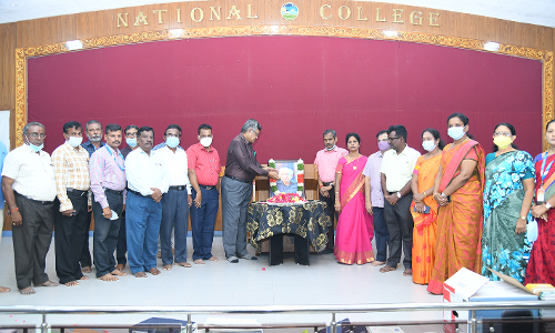 மறைந்த தேசியக்கல்லூரி தலைவர் கிருஷ்ணமூர்த்திக்கு இரங்கல் கூட்டம்