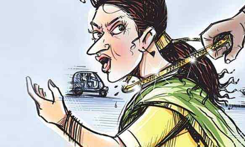 கொள்ளையர்கள் துரத்தியதில் இளம்பெண் படுகாயம்