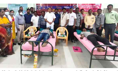 புதுக்கோட்டை சென்ட்ரல் ரோட்டரி சங்கம் சார்பில் ரத்த தான முகாம்