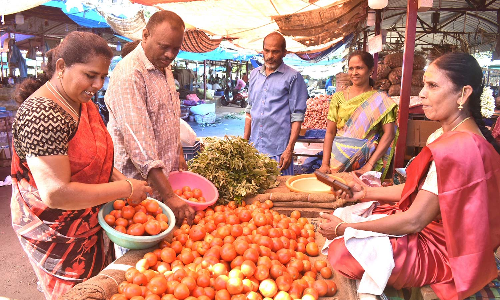 வ.உ.சி. மார்க்கெட்டில் தக்காளி விலை குறைந்தது