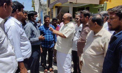 அதிகாரிகளுடன் கென்னடி எம்.எல்.ஏ. ஆய்வு