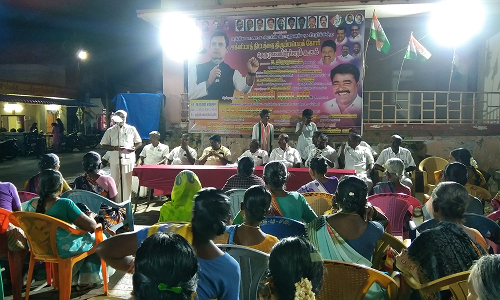 சிவகிரியில் காங்கிரஸ் கட்சி சார்பாக தெருமுனை பிரசாரம்