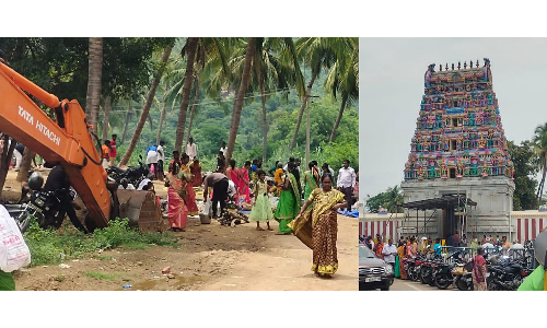 படவேடு ரேணுகாம்பாள் கோவிலில் பக்தர்கள் குவிந்தனர்