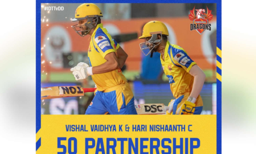 டி.என்.பி.எல். கிரிக்கெட்:  விஷால் வைத்யா அதிரடி-  9 விக்கெட் வித்தியாசத்தில் திண்டுக்கல் வெற்றி