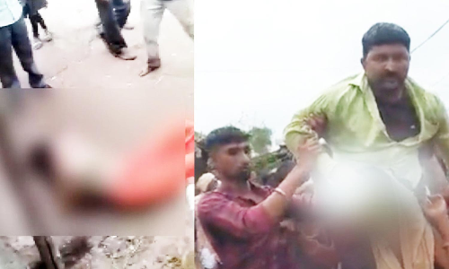 கள்ளக்காதலனுடன் உல்லாசமாக இருந்த பெண்ணுக்கு செருப்பு மாலை அணிவித்த கிராம மக்கள்