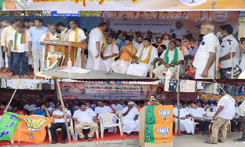 தி.மு.க. அரசை கண்டித்து உடுமலை-அவினாசியில் பா.ஜ.க.வினர் உண்ணாவிரதம் - திரளானோர் பங்கேற்பு