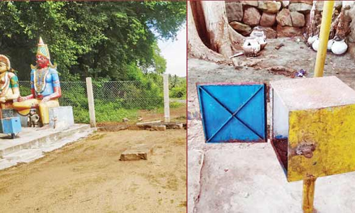 முனியப்பன், முத்துமாரியம்மன் கோவிலில்  3 உண்டியலை உடைத்து கொள்ளை மர்ம நபர்கள் அட்டகாசம்