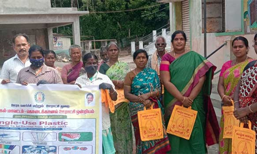 கொடைக்கானல் கீழ்மலையில் பிளாஸ்டிக் ஒழிப்பு விழிப்புணர்வு ஊர்வலம்