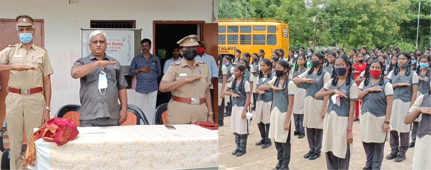 போதை ஒழிப்பை வலியுறுத்தி மாணவிகள் உறுதிமொழி