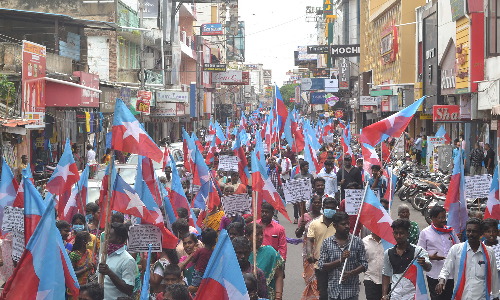 விடுதலை சிறுத்தைகள் ஊர்வலம்- ஆர்ப்பாட்டம்