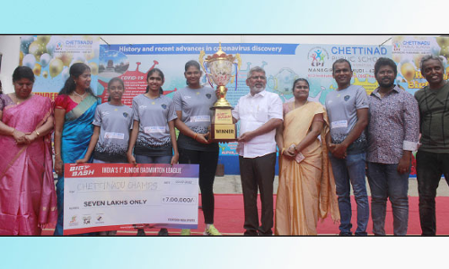 ஜூனியர் பேட்மிண்டன் போட்டி: செட்டிநாடு அணிக்கு சாம்பியன் பட்டம்