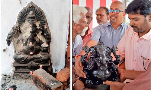 மேலப்பாளையத்தில் நள்ளிரவில் விநாயகர் சிலை சேதம்-இந்து அமைப்பினர் போராட்டம்