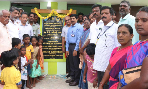 கல்பாக்கம் அணுமின் நிலையம் சார்பில் 17.60 லட்சம் செலவில் புதிய அங்கன்வாடி கட்டிடம்