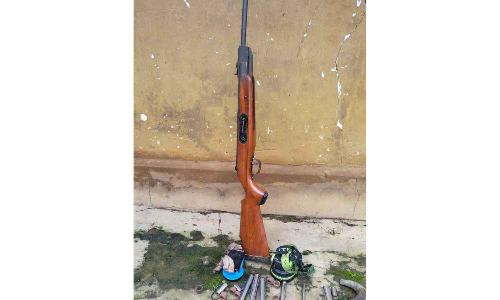 பந்தலூர் அருகே வீட்டில் துப்பாக்கி, உதிரி பாகங்கள் பறிமுதல்- முதியவர் மீது வழக்கு