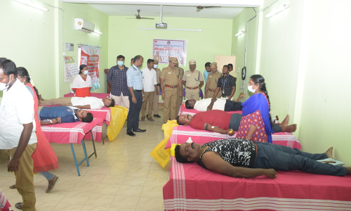 அரியலூர் காவல்துறை  சார்பில் ரத்ததான முகாம்