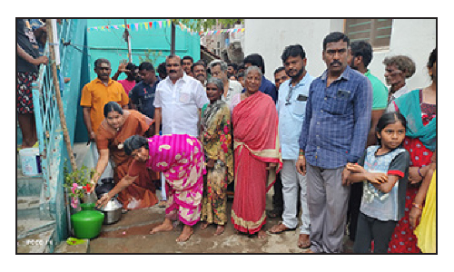 காவேரிப்பட்டினத்தில்  புதிய குடிநீர் குழாய் திறப்பு