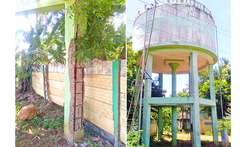 ஆபத்தான நிலையில் உள்ள மேல்நிலை நீர்த்தேக்க தொட்டி