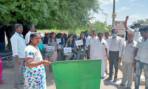 திருவெண்ணைநல்லூர் பிளாஸ்டிக் ஒழிப்பு விழிப்புணர்வு சைக்கிள் பேரணி