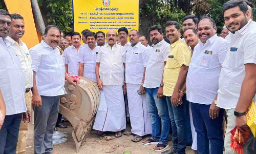 சாலை மேம்பாடு‍ பணிக்கு பூமிபூஜை