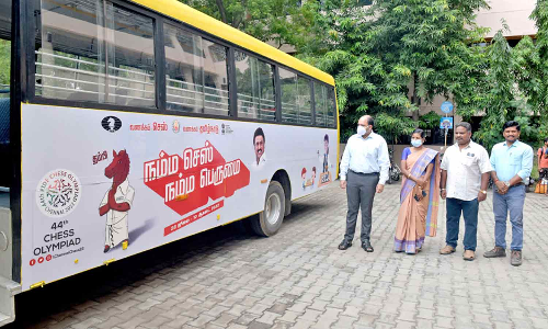 நம்ம செஸ் நம்ம பெருமை விழிப்புணர்வு வாகனம்