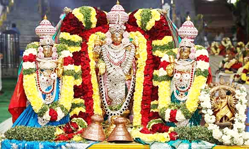 ஆரணி வெங்கடாஜலபதி கோவிலில் திருப்பதி தேவஸ்தானத்தில் இருந்து உற்சவ சாமிகள் கொண்டு வரபட்டு திருக்கல்யாணம்