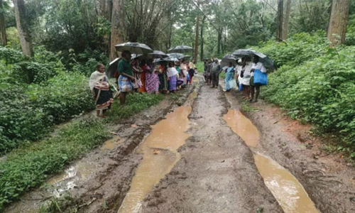 தேவர்சோலை பகுதியில்   மழையால் சேதம் அடைந்த சாலைகள்