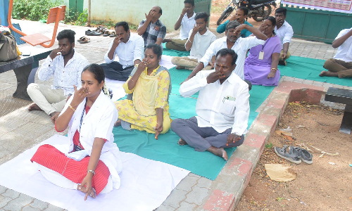 கட்டிகானப்பள்ளியில்   யோகா பயிற்சி முகாம்