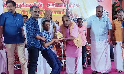 அரசியல்வாதிகளின் ஆக்கிரமிப்பில் உள்ள கோவில் நிலங்கள் மீட்கப்படுவதில்லை-  ஓசூரில் இந்து முன்னணி மாநில தலைவர் பேட்டி