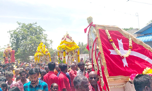 பொறையாறு புனித சந்தியாகப்பர் ஆலய தேர்பவனி -கொடியேற்றும் விழா