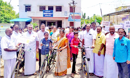 பாபநாசத்தில் சைக்கிள் பேரணி