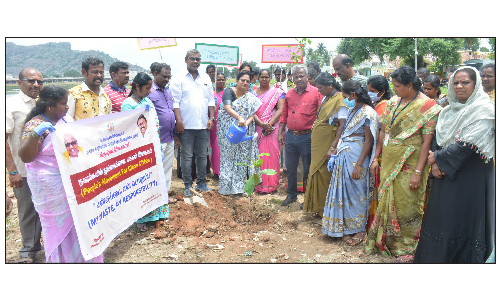 கிருஷ்ணகிரி நகராட்சியில்  நீர்நிலைகளை பாதுகாத்து மரக்கன்று நடும் திட்டம் தொடக்கம்